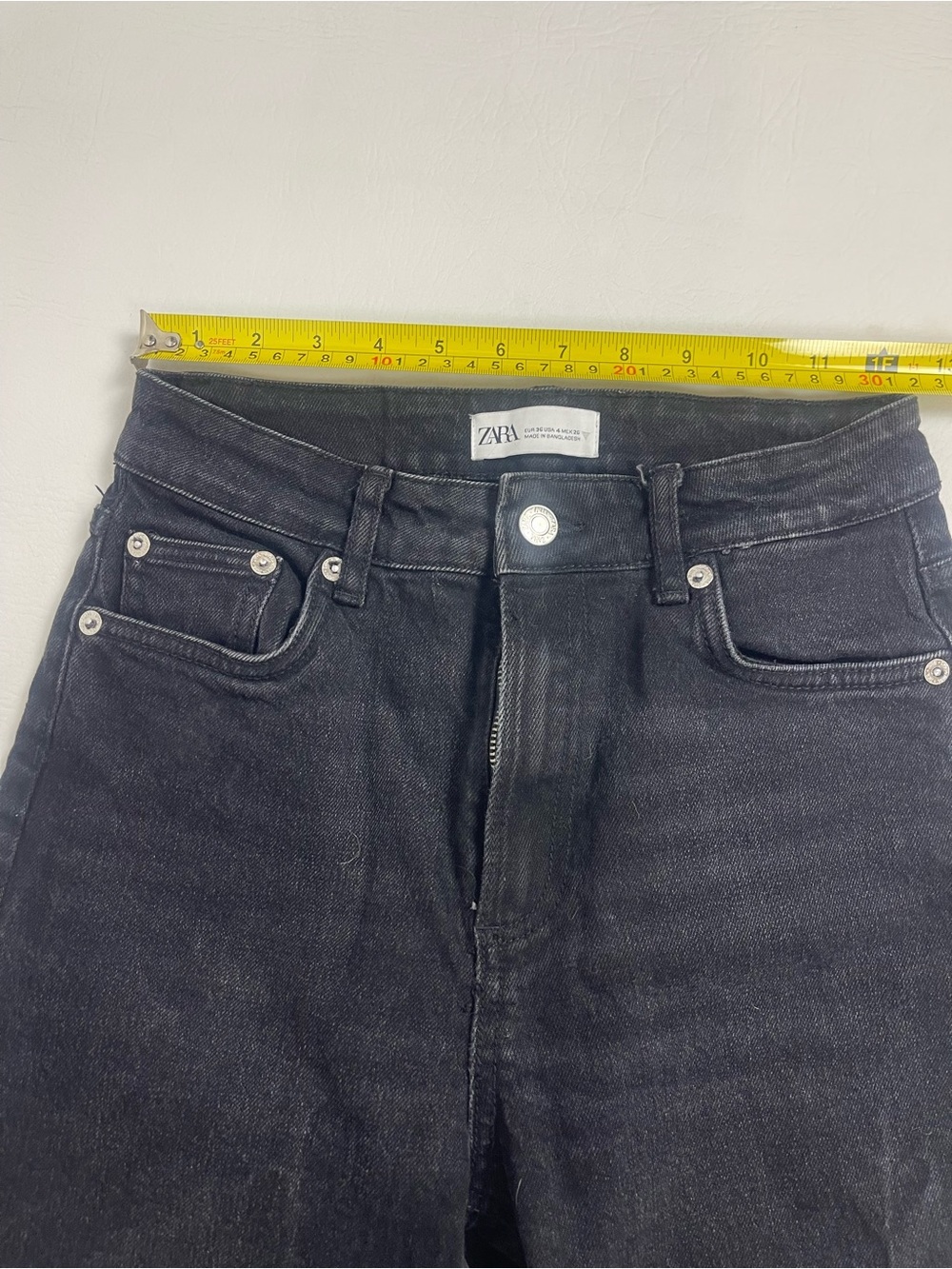Zara High Rise Skinny Jeans Black Wash Size 4 - Picture 9 of 12